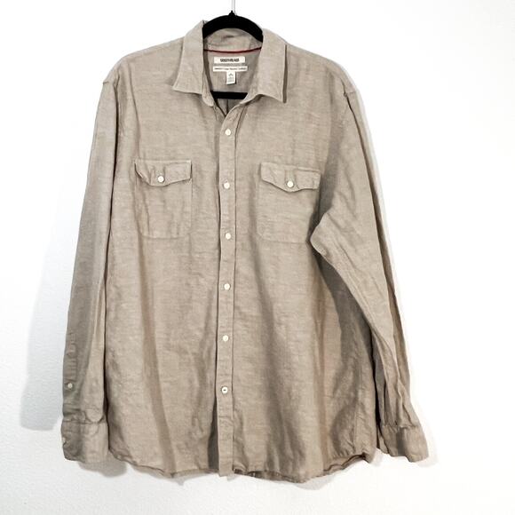 Goodthreads Linen Button Up Shirt Mens XL Summer Western Lightweight Casual - Picture 1 of 6